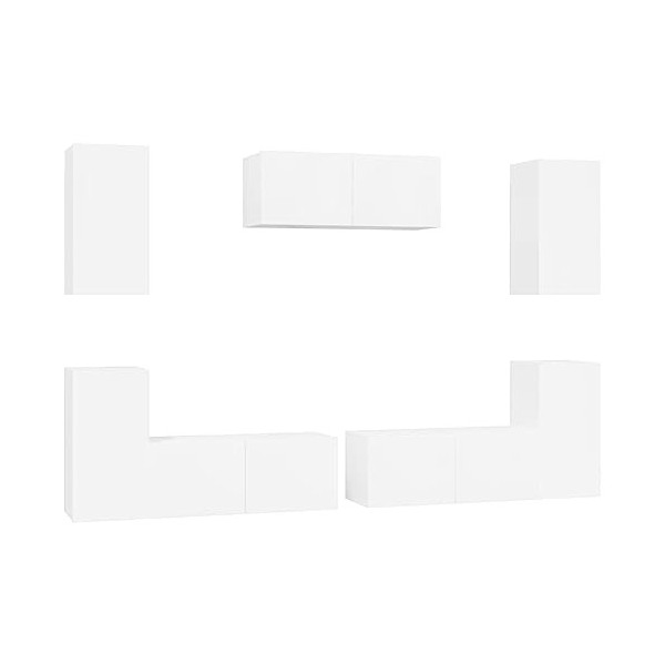 vidaXL Ensemble de Meubles TV 7 pcs Centres de Divertissement Armoires Multimédia Meubles de Salle de Séjour Intérieur Gris B