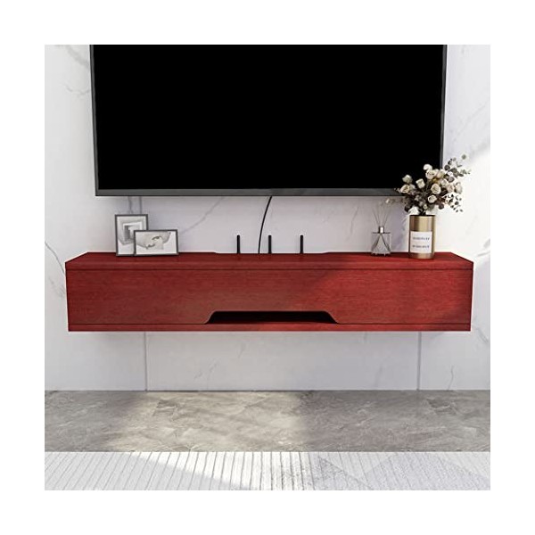 RUtavm Meuble TV Flottant, étagère Murale, Centre de Divertissement, Console multimédia en Bois, Meuble de Rangement, Meuble 