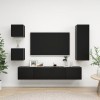 Ensemble de Meuble TV 5 pcs Noir Aggloméré - Meuble TV sur Salle de Séjour, Salon et Chambre à Coucher