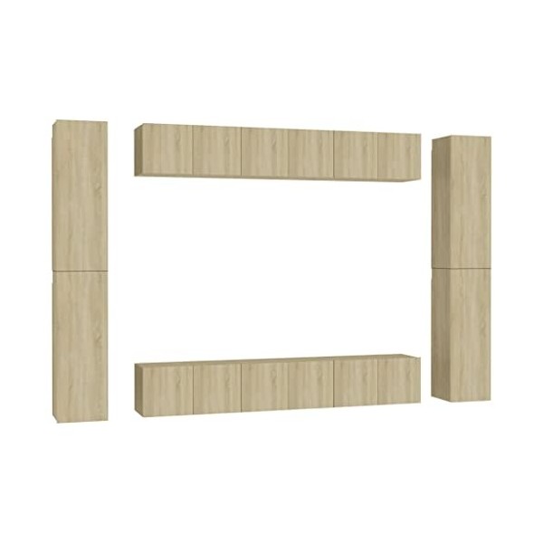 vidaXL Ensemble de Meubles TV 6 pcs Ensemble dArmoires Stéréo Centres de Divertissement Salon Salle de Séjour Intérieur Gris