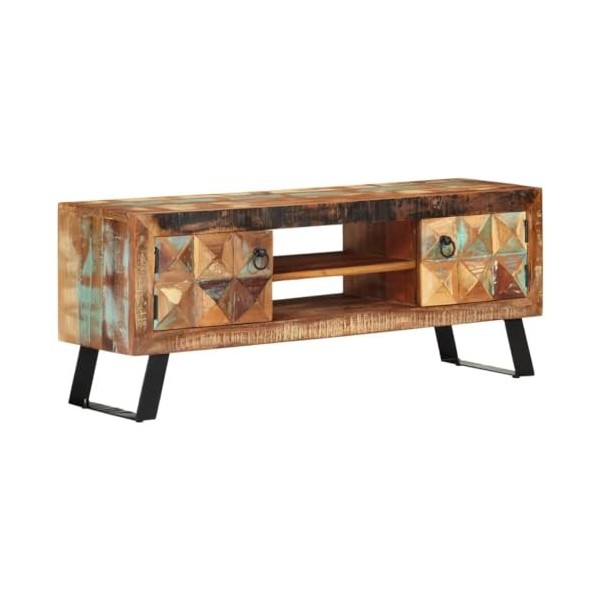 Meuble TV, Banc TV Support de Télévision Table TV Bas Armoire Basse Meuble TV 112x30x45 cm Bois Massif de récupération