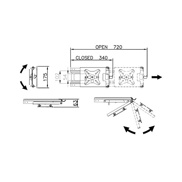 Cta - Support TV pour téléviseur LCD de Camping-Car CTA Pose - Modèle à Extraction latérale L