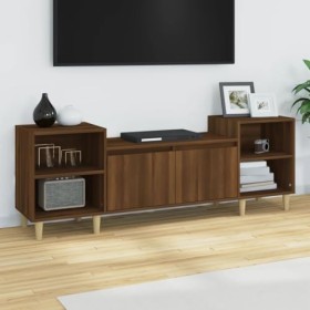 TECHPO Meubles-TV Meuble TV Chêne Marron 160x35x55 cm Bois dingénierie