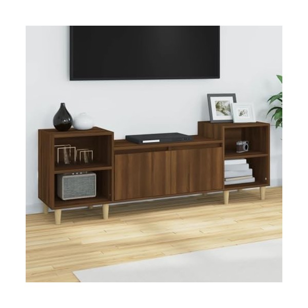 TECHPO Meubles-TV Meuble TV Chêne Marron 160x35x55 cm Bois dingénierie
