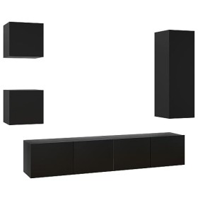 WREWING Meuble TV,Support Télé avec Étagères Réglables, euble TV à Suspendre, Lowboard Sideboard,TV,Table Télévision avec Por