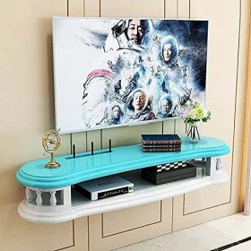 Console multimédia Murale, étagère de composant de Meuble TV Flottant, unité Centrale de Divertissement pour Chambre à Couche