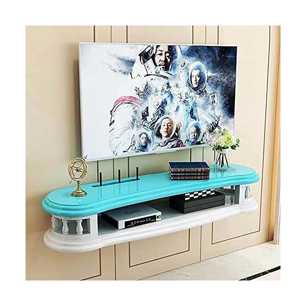 Console multimédia Murale, étagère de composant de Meuble TV Flottant, unité Centrale de Divertissement pour Chambre à Couche