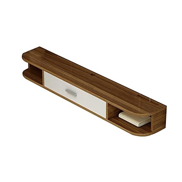 EsEntL Meuble TV Mural Étagère de Composant de Meuble TV Flottant, Panneau Quatre Couleurs 80/100/120/140Cm, Console Multiméd