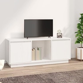 XLUMIO Meuble TV blanc 110,5 x 35 x 44 cm en pin massif