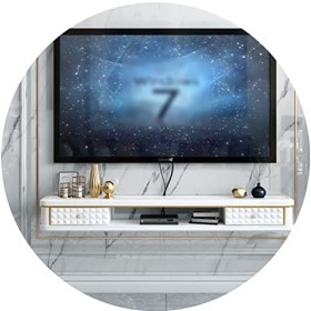 Armoire TV Flottante Console De Jeu Console Audio - Vidéo Divertissement Médias avec Rangement Et Tiroirs Support TV Mural Ar