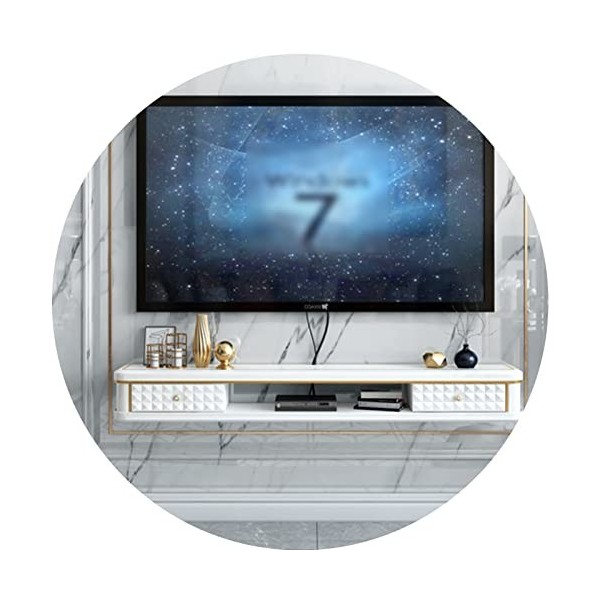 Armoire TV Flottante Console De Jeu Console Audio - Vidéo Divertissement Médias avec Rangement Et Tiroirs Support TV Mural Ar