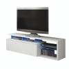 Dmora - Support TV Pittsburgh, Buffet pour télévision de salon avec 1 porte, Meuble télé avec éclairage led, Buffet salon, cm