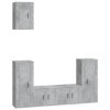 Ensemble de Meubles TV 5 pcs Gris béton Bois dingénierie - Meuble télé, Meuble TV Industriel, Meuble Chambre, Convient pour 