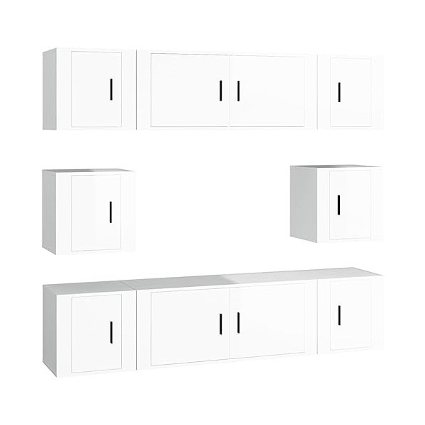 vidaXL Ensemble de Meubles TV 8 pcs Chêne fumé Bois dingénierie