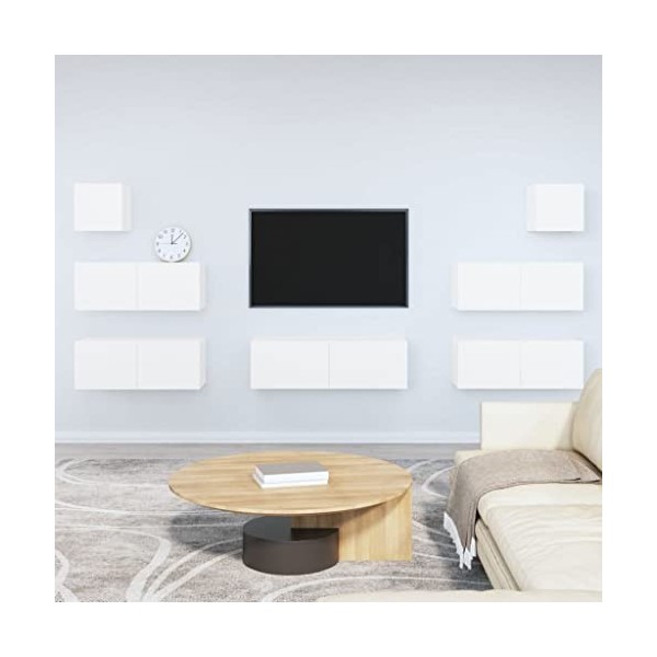 vidaXL Ensemble de Meubles TV 7 pcs Centres de Divertissement Armoires Multimédia Meubles de Salle de Séjour Intérieur Chêne 