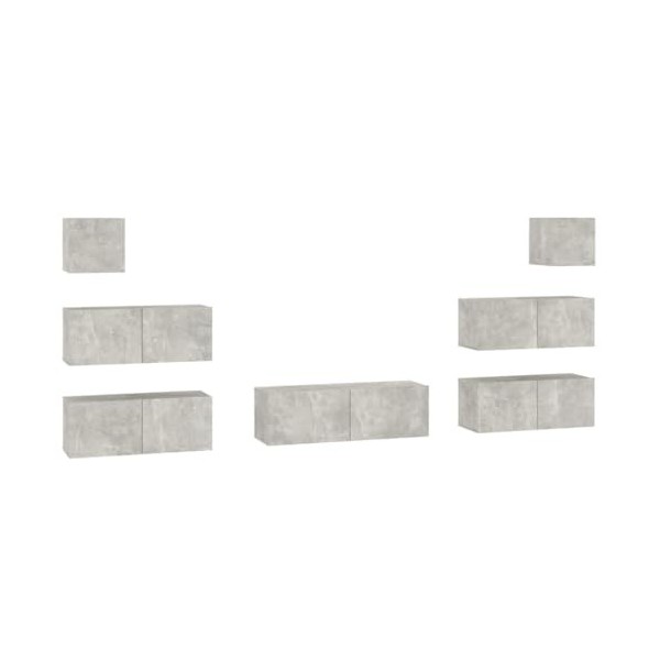 vidaXL Ensemble de Meubles TV 7 pcs Centres de Divertissement Armoires Multimédia Meubles de Salle de Séjour Intérieur Chêne 