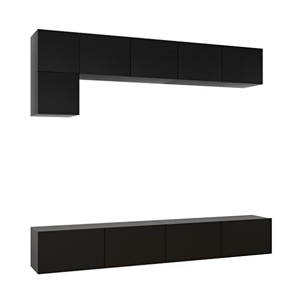 Générique Ensemble de Meuble TV 5 pcs Noir Aggloméré,66.6 KG,3078799, Meubles, Meubles TV