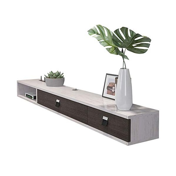Brooke shop Meuble TV flottant, meuble TV mural avec cloison flottante, console de divertissement multimédia, étagère pour co