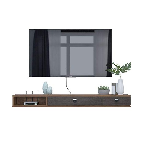 Brooke shop Meuble TV flottant, meuble TV mural avec cloison flottante, console de divertissement multimédia, étagère pour co