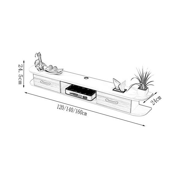 Brooke shop Meuble TV mural flottant, console de divertissement multimédia, support de jeu, récepteur détagère de divertisse