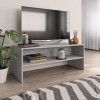 homiuse Meuble TV Gris Béton 100x40x40 cm Aggloméré Bibliothèque Style Classique Support de TV Table TV Meuble Salon Armoire 