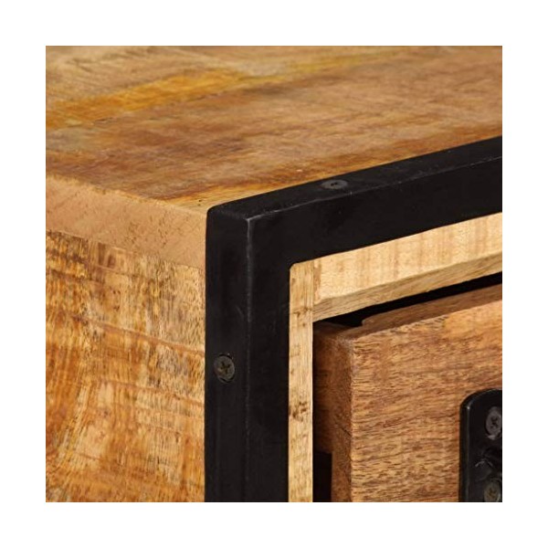 FAMIROSA Meuble TV avec Tiroirs 120 x 30 x 40 cm Bois Massif de Manguier