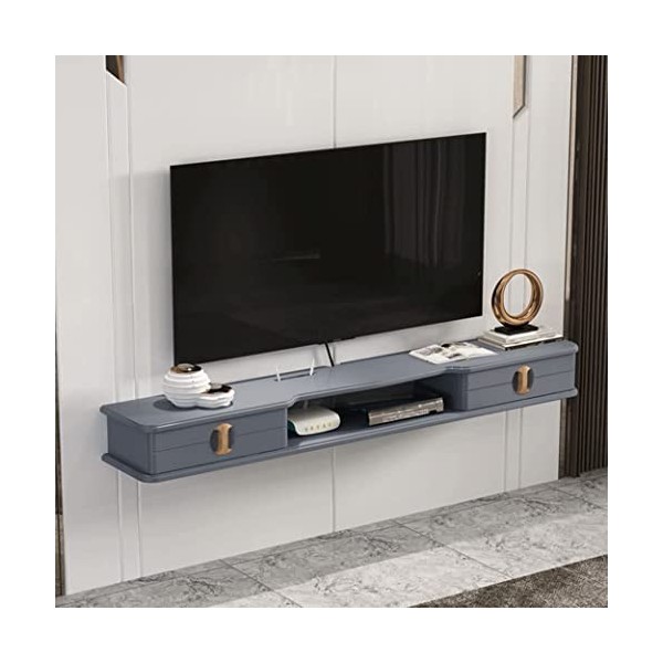 Étagère TV Murale Centre de Divertissement Meuble TV Flottant en Bois Console média Meuble de Rangement Meuble de Rangement T