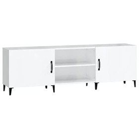 DCRAF Centres de divertissement et meubles TV, meuble TV blanc brillant, 150 x 30 x 50 cm, bois dingénierie