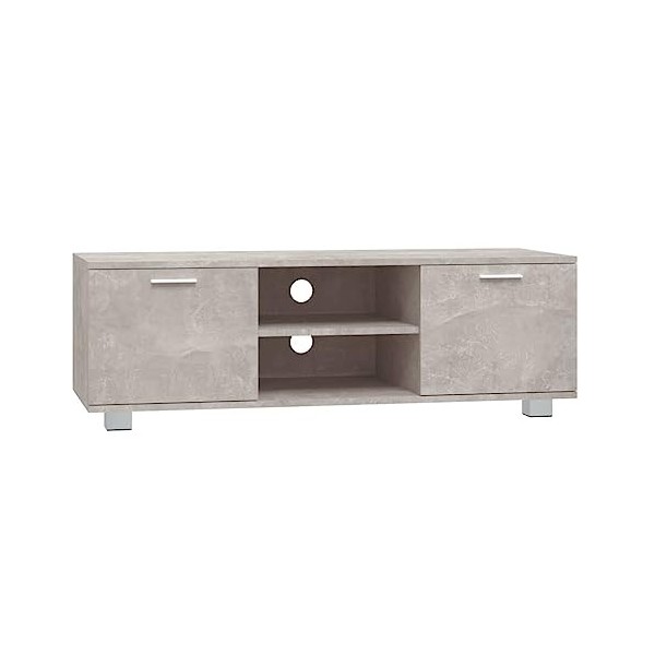 RAUGAJ Centres de divertissement et meubles TV - Meuble TV - Gris béton - 120 x 40,5 x 35 cm - Bois dingénierie