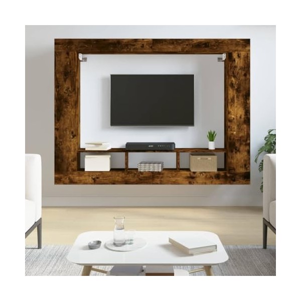 Meuble TV de jardin en chêne fumé 152 x 22 x 113 cm