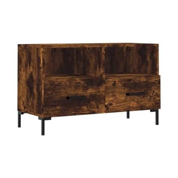 KEAAN Centres de divertissement et meubles TV, meuble TV en chêne fumé 80 x 36 x 50 cm