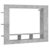Meuble TV de jardin en bois dingénierie Gris béton 152 x 22 x 113 cm