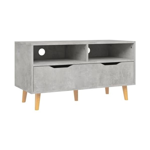 GANDUS Meuble TV Béton Gris 90x40x48,5 cm Bois dingénierie