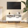 GANDUS Meuble TV blanc brillant 90 x 40 x 48,5 cm en bois dingénierie