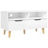 GANDUS Meuble TV blanc brillant 90 x 40 x 48,5 cm en bois dingénierie