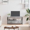 XLUMIO Home Furniture Meuble TV de jardin en bois et fer Sonoma Gris 90 x 33 x 45 cm