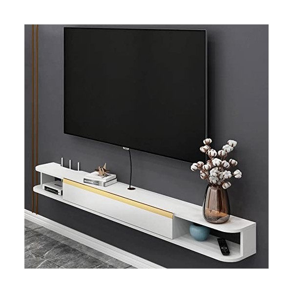 EGOMED Meuble TV Flottant Meuble TV Flottant, Console TV Suspendue Étagère de Rangement multimédia en Bois Centre de Divertis