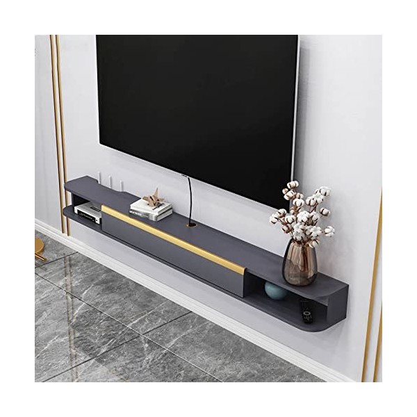 EGOMED Meuble TV Flottant Meuble TV Flottant, Console TV Suspendue Étagère de Rangement multimédia en Bois Centre de Divertis