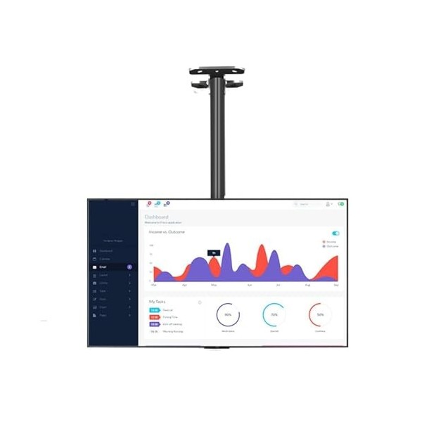 Support TV au Plafond, Support Mural pour TV, Support TV télescopique à Hauteur réglable, Compatible avec Les téléviseurs à é