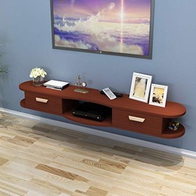 GLHalfM Étagère Murale pour décodeur Meuble TV Flottant Armoire Meuble TV Meuble vidéo DVD avec étagère de Rangement Ouverte 