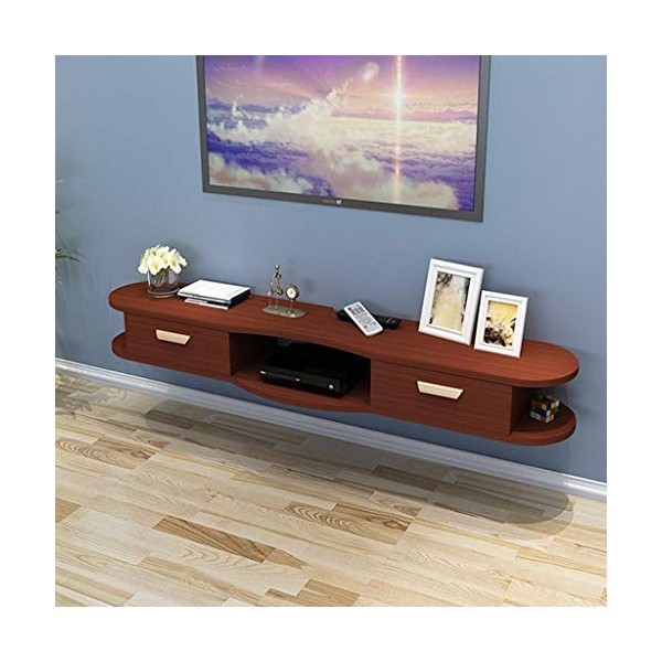 GLHalfM Étagère Murale pour décodeur Meuble TV Flottant Armoire Meuble TV Meuble vidéo DVD avec étagère de Rangement Ouverte 