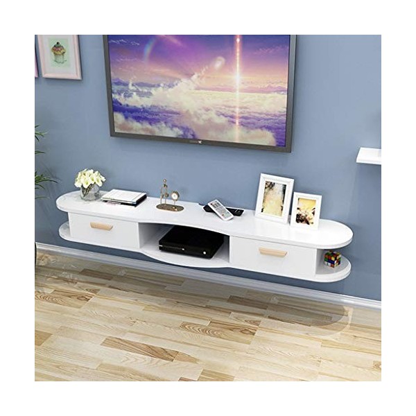 GLHalfM Étagère Murale pour décodeur Meuble TV Flottant Armoire Meuble TV Meuble vidéo DVD avec étagère de Rangement Ouverte 