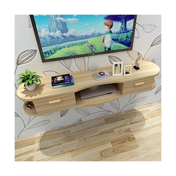 GLHalfM Étagère Murale pour décodeur Meuble TV Flottant Armoire Meuble TV Meuble vidéo DVD avec étagère de Rangement Ouverte 