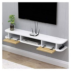 KAXGU Étagère Tv Flottante Console Tv Murale Meuble de Rangement Tv Avec 2 Tiroirs Unité de Rangement Pour Composants Tv Pour