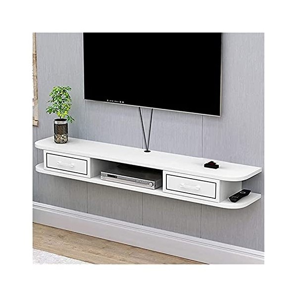 KAXGU Étagère Tv Flottante Console Tv Murale Meuble de Rangement Tv Avec 2 Tiroirs Unité de Rangement Pour Composants Tv Pour