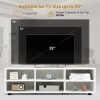 GOPLUS Meuble TV avec 6 Compartiments pour Téléviseur jusquà 140 CM, Banc TV Moderne avec Étagères Réglablesà 5 Positions, p