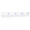 FAMIROSA Meuble TV avec lumières LED Blanc Brillant 240x35x40 cm 49KG 