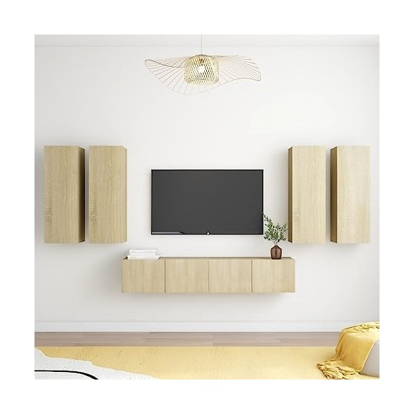Générique Ensemble de Meuble TV 6 pcs Chêne Sonoma Aggloméré,76.8 KG,3078995, Meubles, Meubles TV