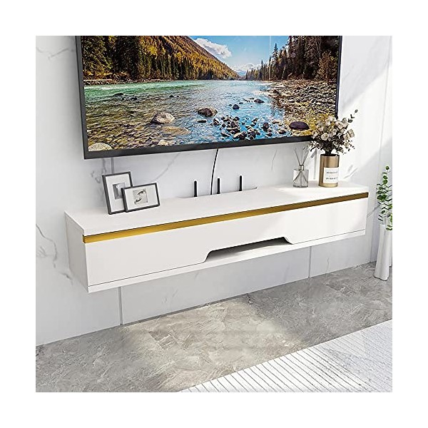 Meuble TV Fixé Au Mur, Meuble TV Flottant, Support De Divertissement Suspendu Utilisé dans Le Salon De Bureau À Domicile/Gris