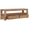 LAPOOH Meuble TV 120 x 30 x 40 cm Bois de Teck Massif,Meuble TV,Ensemble Meuble TV,Table TV